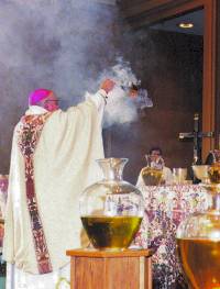 photo of Bishop Bullock incensing altar