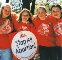 photo of youth from St. Mary Parish, Milton at pro-life rally