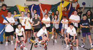 photo of St. Maria Goretti School students with teacher Jamie Scott