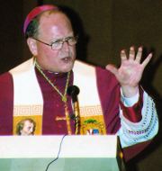 photo of Milwaukee Archbishop Timothy Dolan preaching homily during Solemn Vespers