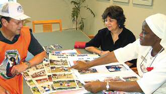 photo of Jim Flad and Mercedes Pozo with Sr. Stella-Maris Okonkwo