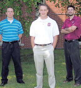 photo of Ben Kessler, Greg Ihm and David Carrano -- three seminarians from Diocese of Madison who will be studying for the priesthood in Rome
